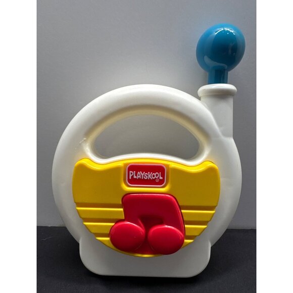 1992 Playskool Musical Toy Rocking Radio With Handle & Blue Knob Tested Working - Picture 1 of 5
